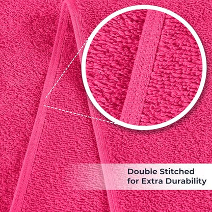 NUKURA 12” x 40” Gym Sweat Towel, 450 GSM, 100% Cotton, High Absorbency, Extra Soft & Quick Dry Workout, Yoga, Pickleball, Padel, Fitness Towel – Pink - color: Pink