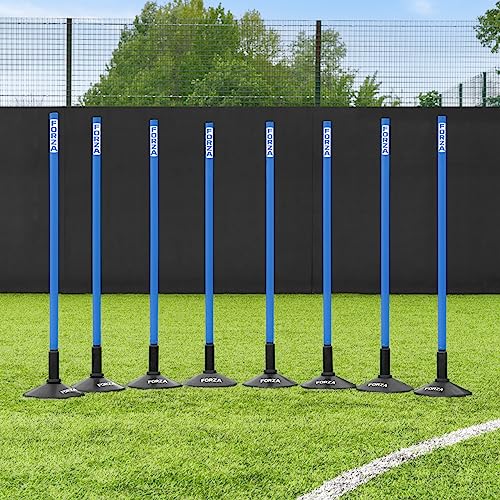 FORZA Slalom Agility Poles | Improve Endurance, Speed & Footwork | Color, Size & Rubber Base Options Available [8 Pack] - color: Sky Blue, size: With Bases, style: 3ft