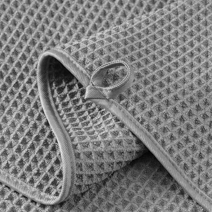 MICROFI Microfiber Waffle Face Towels, 2 Pieces, Soft, Absorbent, Fast Drying, Lint Free 430 GSM (Gray) - color: Gray