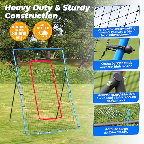 2-in-1 Volleyball Rebounder Net, Adjustable 7×4 ft to 4.5×4 ft Bounce Back Training Rebound Equipment with Angle Customization for Volleying, Bumping, Spiking Practice