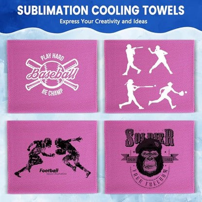 100 Pack Cooling Towels, 40"x12" Cooling Towels for Neck and Face Breathable Soft Chilly Sweat Rag Microfiber Sport Rags for Gym Yoga Golf Running - color: Rose Red