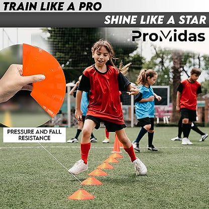 Disc Soccer Cones for Training Kids - 25/50/100/200 Small Plastic Cones for Sports Training - Flexible Conos for Soccer Practice Equipment, Basketball & Football Drills Equipment