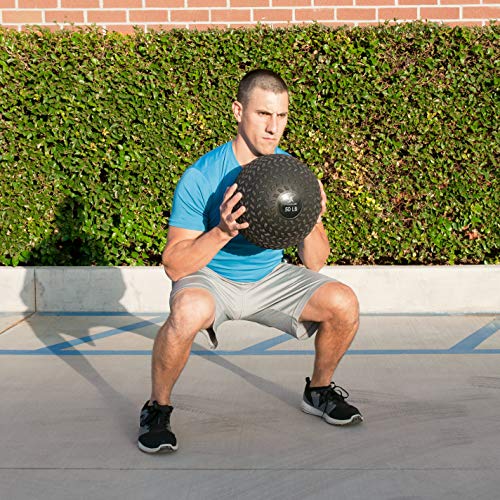 ProsourceFit Slam Medicine Balls 5, 10, 15, 20, 25, 30, 50lbs Smooth and Tread Textured Grip Dead Weight Balls for Strength and Conditioning Exercises, Cardio and Core Workouts