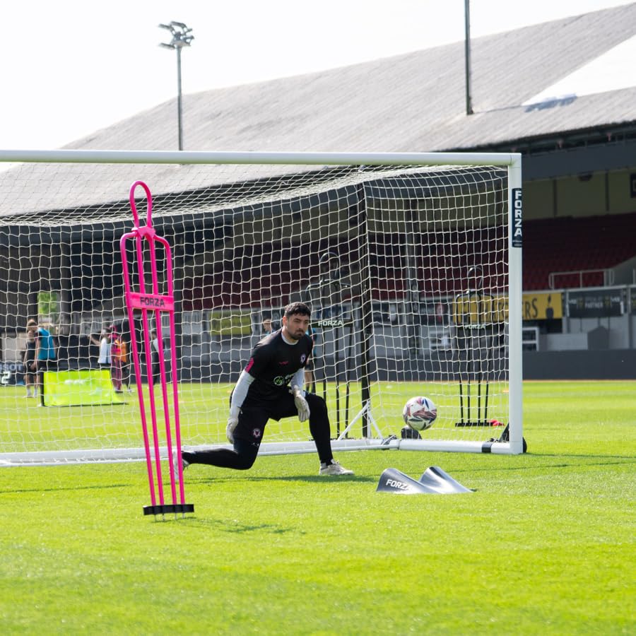FORZA Goalkeeper Training Deflection Ramp | Durable Rubber Ball Deflector for Soccer- Ideal for GK Reactions, Reflex Training, and Shot Stopping Practice - Two Styles for Varied Training - style: Wave