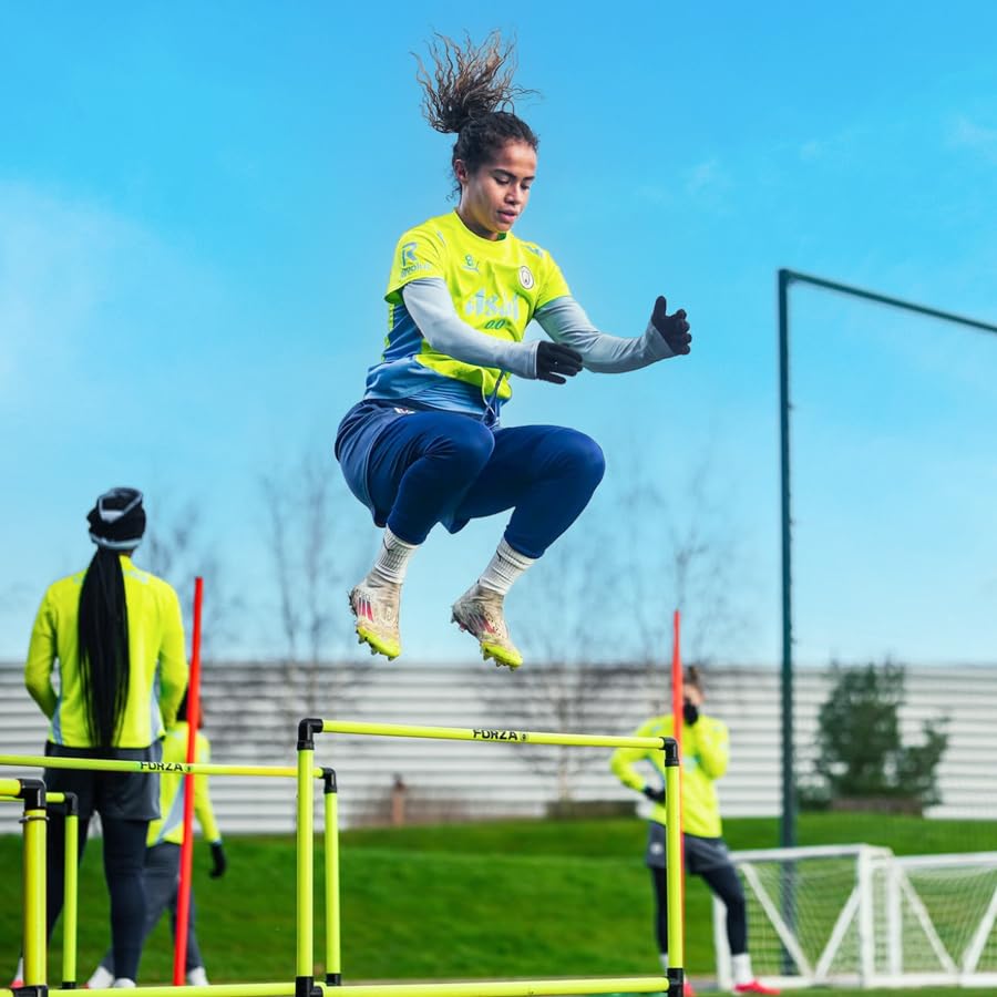 FORZA Weighted Training Hurdles – Adjustable Height 27in to 42in – Set of 5 Speed Hurdles with Folding Legs & 3-Point Base – Durable Agility Hurdles for Football, Track & Sports Training