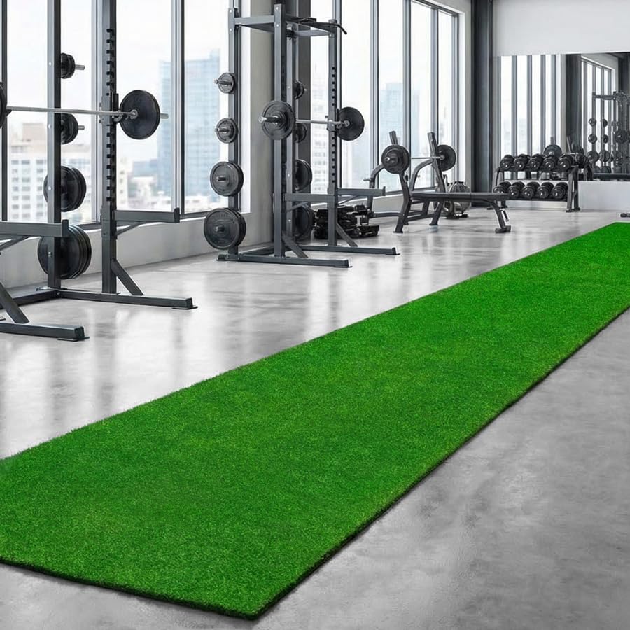 FORZA Sprint Track/Sled Track | Durable 33ft x 3.3ft Artificial Turf | Perfect for Sprint, Agility and Strength Training - color: Green