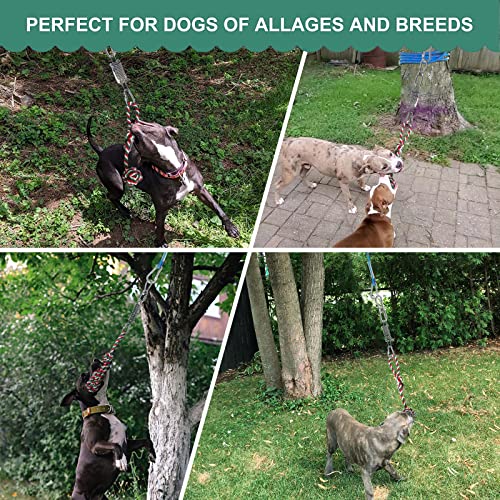 Dog Outdoor Bungee Hanging Toy, Tether Tug of War Toys for Medium to Large Dog to Exercise, Durable Interactive Tug Toy, Dog Rope Toys