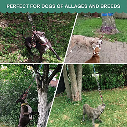 Dog Outdoor Bungee Hanging Toy, Tether Tug of War Toys for Medium to Large Dog to Exercise, Durable Interactive Tug Toy, Dog Rope Toys
