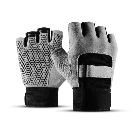 Workout Gloves for Men Workout Gloves Women, Dual Adjustable Strap Heavy Weight Lifting Glove, Silicone Anti-Slip Weightlifting Glove Gym Accessories - color: Grey, size: X-Large