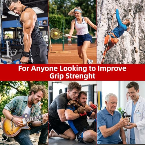 Grip Strength Trainer Adjustable 22-330 lbs, Hand Gripper Strengthener with Counter, Heavy Duty Forearm Strengthener, Wrist & Finger Exerciser, Grip Trainer for Hand Strength, Rehab & Workout, Red
