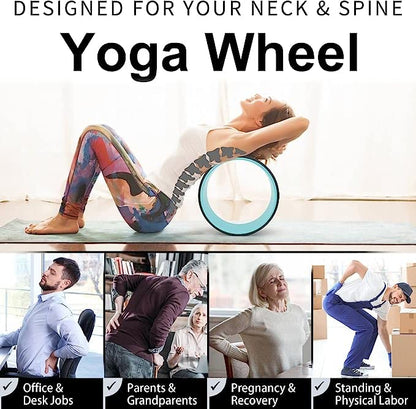 Yoga Wheel for Back Pain Relief, Back Roller Wheel with Extra Cushion, Wider & Thickest Foam, Stretches and Strengthens Core Muscles - style: SINGLE 13''