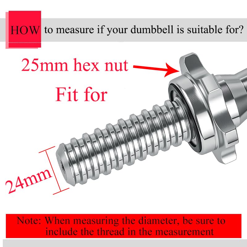 Lamoutor 2Pcs Anti-Slip Hex Nut Collar Screw for Barbell Dumbbell Weight Lifting - size: 25mm