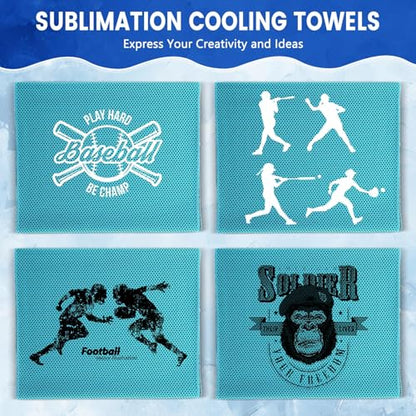 150 Pack Cooling Towels Bulk 40 x 12 Inch Large Chilly Breathable Sweat Sports Cold Towels Sublimation Microfiber Ice Neck Rag for Hot Weather Workout Gym Team Gift (Blue) - color: Blue