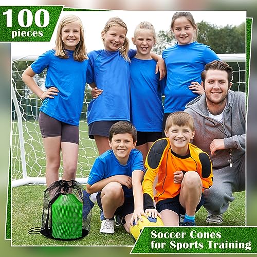 Hanaive Mini Soccer Cones for Agility Drills, 5 Inch - color: Green