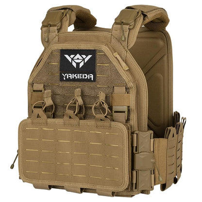 YAY YAKEDA Quick Release Tactical Laser-Cutting Vest Multicam Lightweight Vest - color: Mud Color