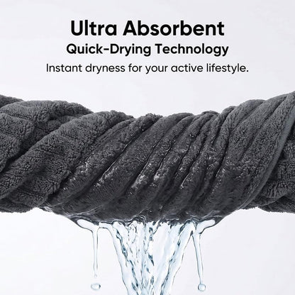Luxury 3-Piece Quick-Dry Bath Towel Set – Ultra Soft Microfiber Towels for Bathroom, Pool, Gym & Travel – Elegant Twill Design(14”x 29.6”) - color: 1darkgrey+1lightgrey+1coffee