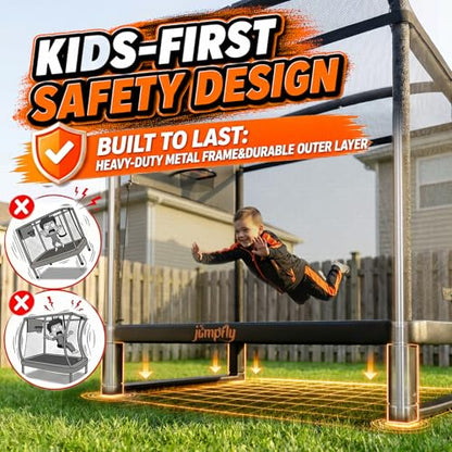 Toddler Trampoline,6FT Rectangle Trampoline with Swing & Basketball Hoop for Kids,Indoor & Outdoor Small Trampoline with Enclosure,Astm Approved