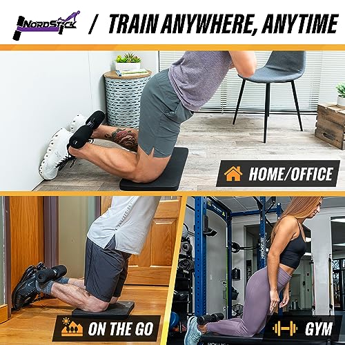 Nordic Hamstring Curl Strap - Original Nord Stick Exercise Set for Home and Travel - 5 Second Set Up