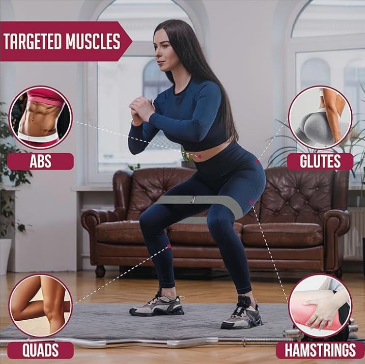 Resistance Bands for Legs and Butt Ideal Booty Band Non Slip Fabric Resistance Bands & Glute Bands for Lunges Workout Fabric Resistance Loop Bands Multiple Resistance Levels Set of 5