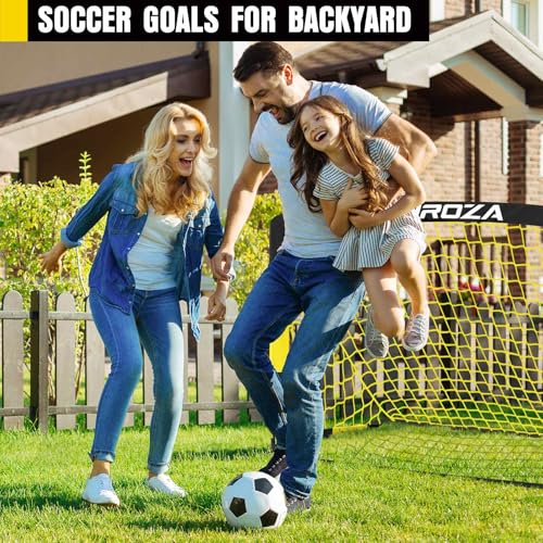 Agility Ladder & Soccer Goal Training Set, 20ft Speed Ladder with Cones, Hurdles, Jump Rope & Parachute, Plus 2 Pack Pop Up Kids Soccer Goals with Ball & Cones for Backyard Sports Practice