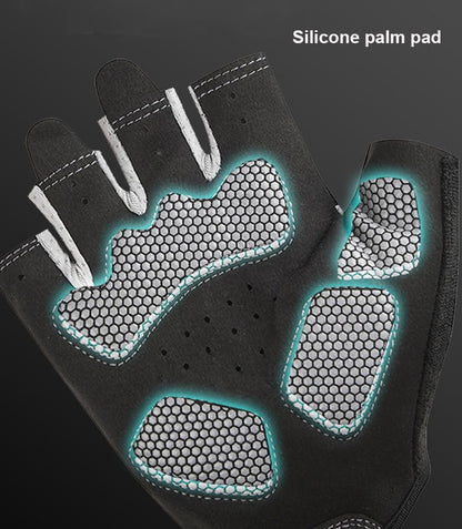 Half-Finger Workout Gloves Unisex - Anti Slip Exercise Gloves Gym Training - color: Black, size: Large