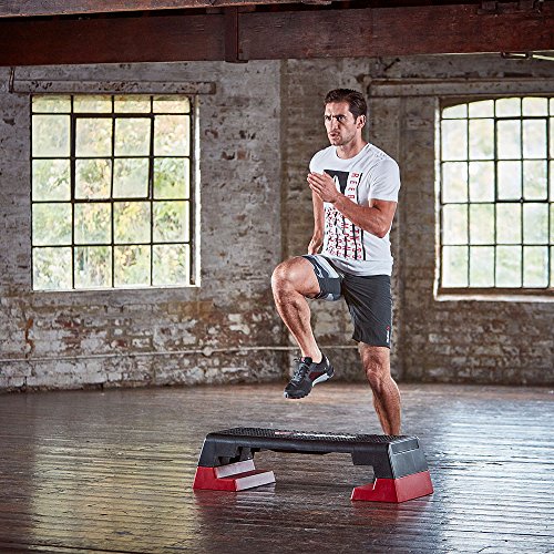 Reebok Fitness Multipurpose Adjustable Aerobic and Strength Training Workout Step Platform for HIIT, Cardio, and General Sessions
