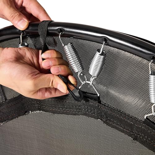 JumpKing Fitness Trampoline with Adjustable T-Shaped Handle Bar, Foldable Mini Rebounder for Indoor Workouts, Silent Steel Springs, Durable & Stable Design, Home Gym Equipment for Training, 40"– Black