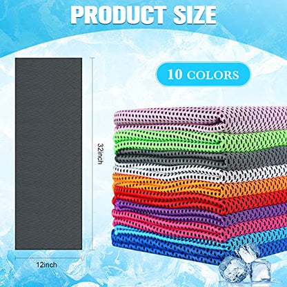 Maitys 300 Pcs Cooling Towel for Hot Weather, 32 x 12 Inch Microfiber Ice Sweat Towel for Neck and Face Breathable Sport Rags for Athletes Gym Yoga Workout