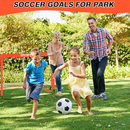 2 Pack 4' x 3' Soccer Goal Net Set, Pop Up Kids Practice Soccer Goals for Indoor and Outdoor.Portable Soccer Net with Carrying Bag & Ground Pegs, Perfect for Backyard, Field, Court