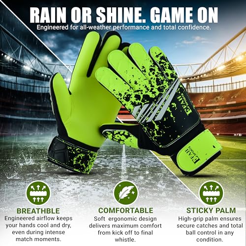 Soccer Goalkeeper Gloves for Kids Boys Children Youth Football Goalie Gloves with Strong Grips