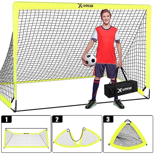 Kids Soccer Goals for Backyard Set of 2, 4 x 3 ft/6 x 4 Toddler Soccer Goal Training Equipment with Soccer Ball, Cones, Pop Up Soccer Net for Kids Age 3-5 4-6 6-8 8-12 10-12 Outdoor Games Sports Gifts