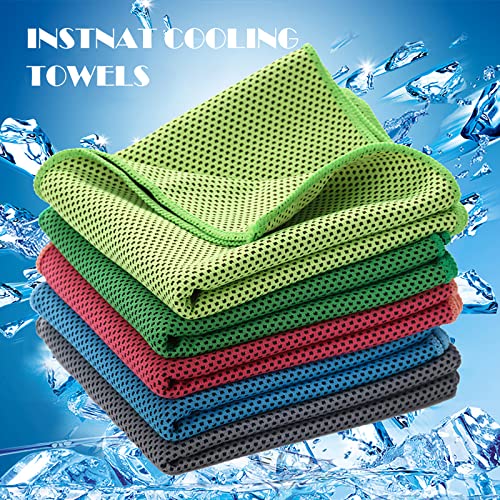 10 Pack Cooling Towels Bulk Microfiber Ice Towel Quick Dry Breathable Chilly Sweat Towel Stay Cool Towel for Neck Face Yoga Gym Workout Running Pilates Beach with Carabin Bag, 40x12'', Purple - color: Purple