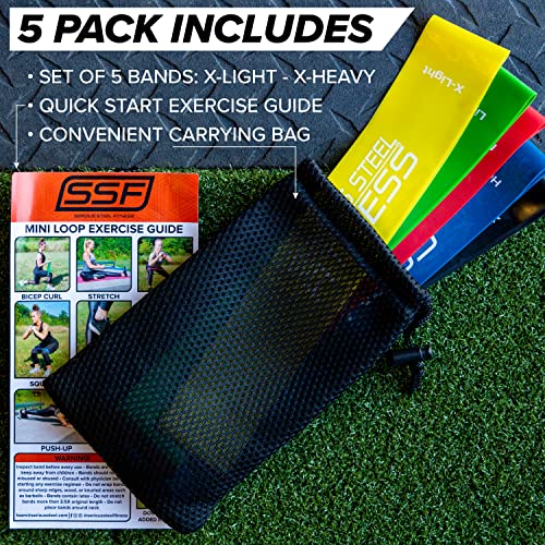 Mini Resistance Loop Bands | Rehab and Prehab Stretch Bands | 12" Exercise Workout Bands (Sets of 5 Pack and Sets of 10 Pack Trainer Options Available!) - color: 12" Mini Bands