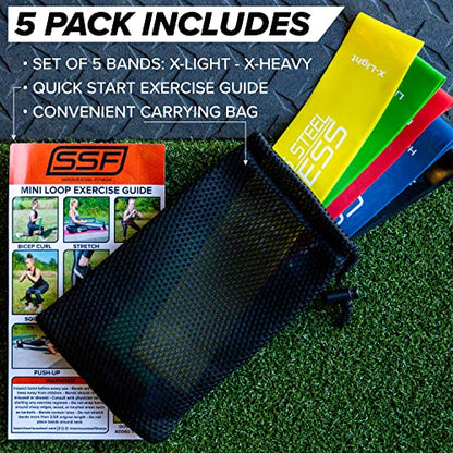 Mini Resistance Loop Bands | Rehab and Prehab Stretch Bands | 12" Exercise Workout Bands (Sets of 5 Pack and Sets of 10 Pack Trainer Options Available!) - color: 12" Mini Bands
