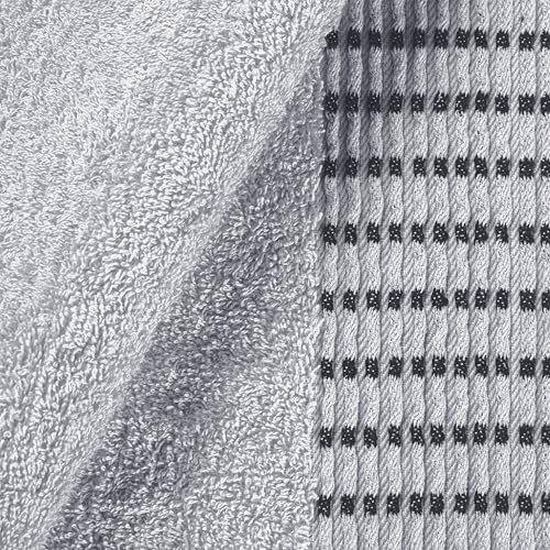 MALLONI HOME Ultra Soft 3 Pack Cotton Towel Set, Contains a Bath Towels 28x55 inch, a Hand Towels 16x24 inch & a Wash Coths 12x12 inch, Ideal Everyday use, Compact & Lightweight - Light Grey - color: Light Grey, size: 3 Pack Set