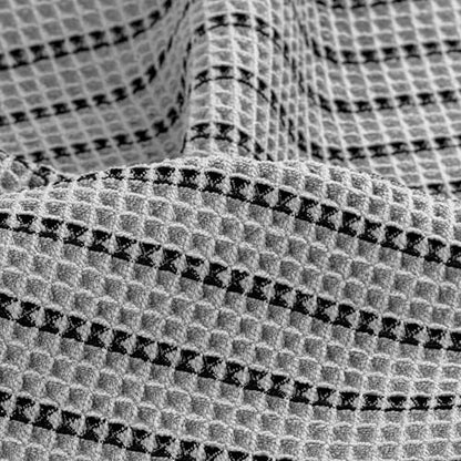 POLYTE 430 GSM Poly Blend Microfiber Quick Dry Waffle Hand Towel, 16x30 in - color: Light Gray/Black