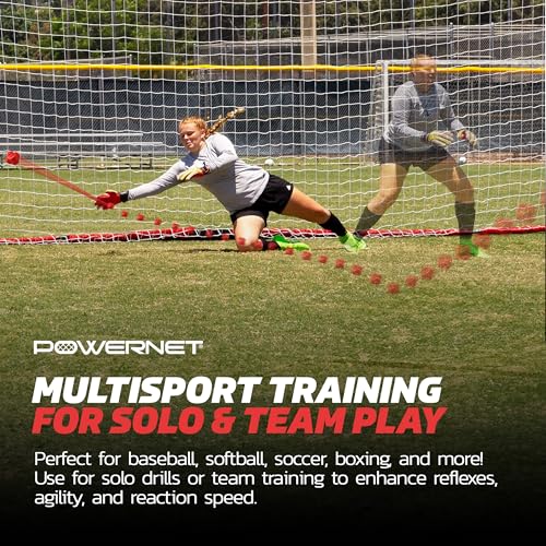 PowerNet Reaction Balls, Reflex & Agility Trainer, Hand-Eye Coordination Training, Reaction Speed Training Equipment, Baseball Softball Soccer and Boxing Reflex Ball Sports Equipment, 2 Sizes