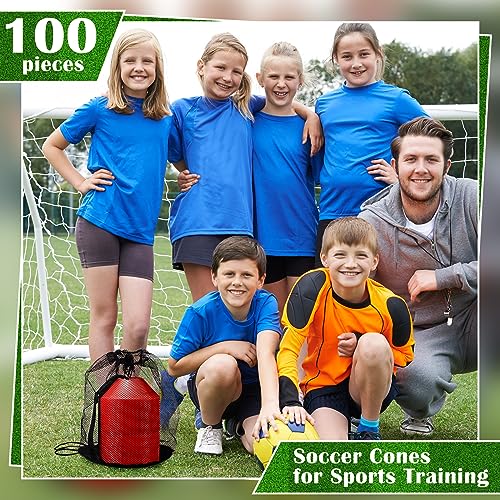 Hanaive Mini Soccer Cones for Agility Drills, 5 Inch - color: Red
