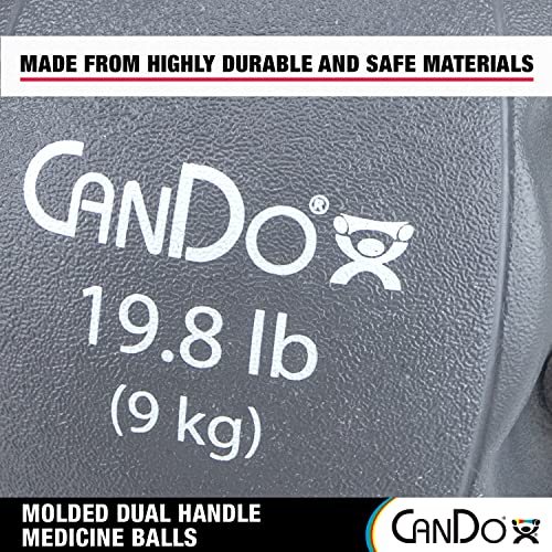 CanDo Molded Dual-Handle Medicine Ball for Strength Training, Core Workouts, Warmups, Cardio, and Plyometrics with Handles for Home and Clinic Use - style: g) 19.8 lb