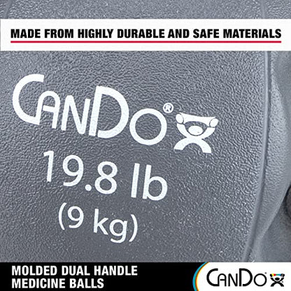 CanDo Molded Dual-Handle Medicine Ball for Strength Training, Core Workouts, Warmups, Cardio, and Plyometrics with Handles for Home and Clinic Use - style: g) 19.8 lb