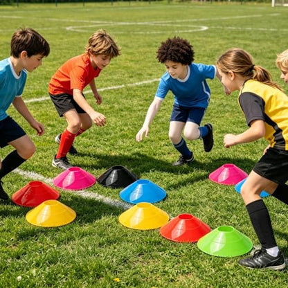 Soccer Cones for Training, Portable Stackable Multifunctional Equipment - Soccer Cones with Holder,for Football Basketball Baseball Training Practice Drills Workout