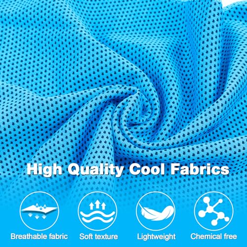 MENOLY 10 Pack Cooling Towels, 40"x12" Cooling Towels for Neck and Face with Breathable Carrying Bags,Soft Microfiber Instant Cooling Rags, Gym Workout Sweat Towel for Sports, Yoga, Camping, Running - size: 10 Pack