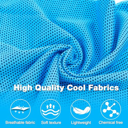 MENOLY 10 Pack Cooling Towels, Sweat Towels Cooling Towels for Neck and Face, Microfiber Towel Soft Breathable Towel for Gym, Yoga, Camping, Running, Fitness, Workout & More Activities(32"x12")