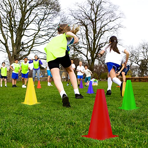 30 Pieces 9 Inch Traffic Cones Plastic Sport Agility Training Safety Cones Soccer Practice Equipment for Basketball Football Drills Exercise, Outdoor Activity and Events