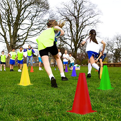 30 Pieces 9 Inch Traffic Cones Plastic Sport Agility Training Safety Cones Soccer Practice Equipment for Basketball Football Drills Exercise, Outdoor Activity and Events