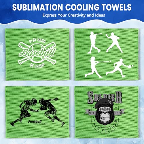 150 Pack Cooling Towels Bulk 40 x 12 Inch Large Chilly Breathable Sweat Sports Cold Towels Sublimation Microfiber Ice Neck Rag for Hot Weather Workout Gym Team Gift (Green) - color: Green