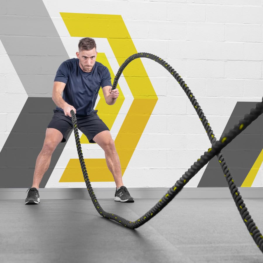 METIS Battle Ropes – Durable Fitness Ropes for Strength Training, 30ft/40ft/50ft Options – Ideal for Home Workouts & Gyms with Anti-Fray Handles - size: 30ft, style: 1.5 inch