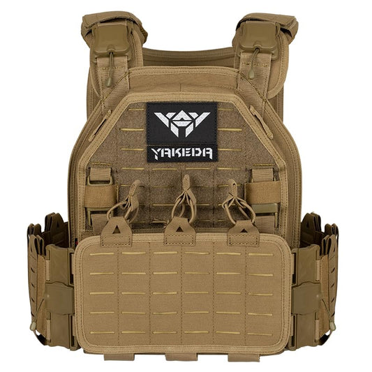 YAY YAKEDA Quick Release Tactical Laser-Cutting Vest Multicam Lightweight Vest - color: Mud Color