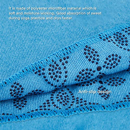 Yoga Towels, Non Slip Hot Yoga Mat Towel with Grip Dots,Super-Absorbent Soft Microfiber Yoga Blanket for Pilates, Fitness and Workout 72inch x 24inch
