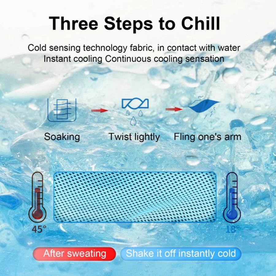Blue Cooling Towel Quick Dry Microfiber Sports Towel 35"x12" - color: Blue, size: 35"X12"